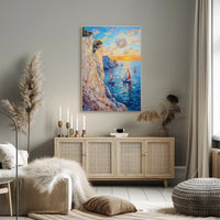 pixelmotion copyai 35099 Thick oil impasto painting of a coastal cl 5e7818ef ccf4ef9bde5b64623829Poster