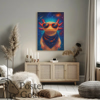 Cosmic Axolotl Fantasy Art Poster