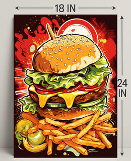 Burger Explosion Poster PosterGoat