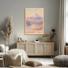 Mount Fuji Tranquil Landscape Abstract Poster