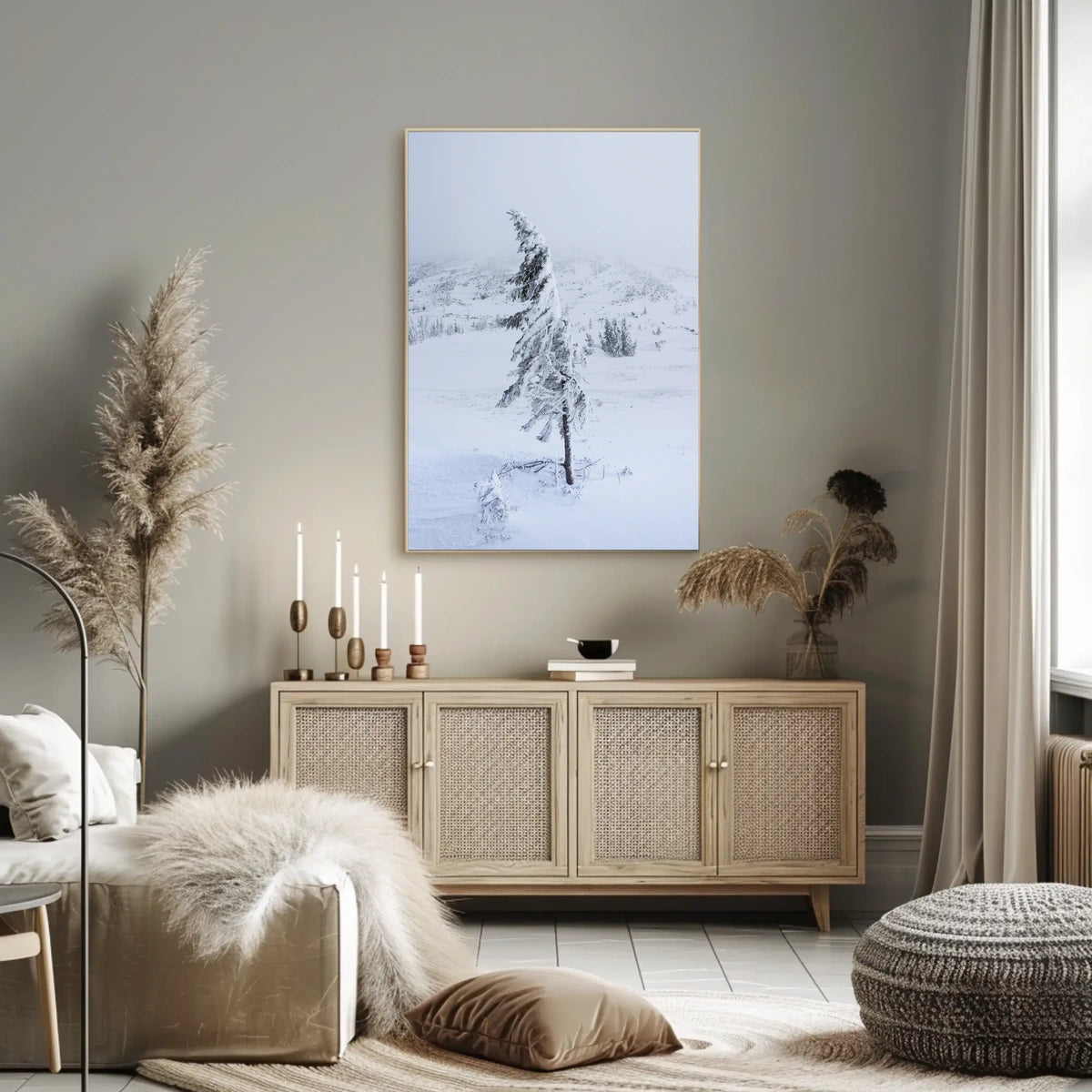 Solitary Snow-Covered Tree Poster