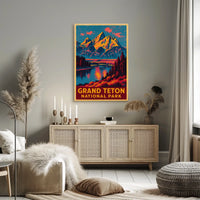 Grand Teton Adventure Vintage Poster