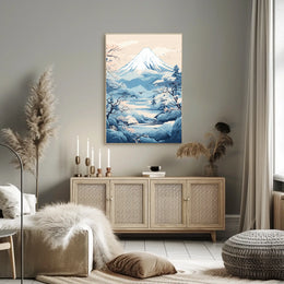 Serene Japanese Landscape Inspired Artistic Poster