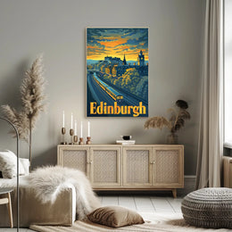 Edinburgh Icons Panorama Travel Poster