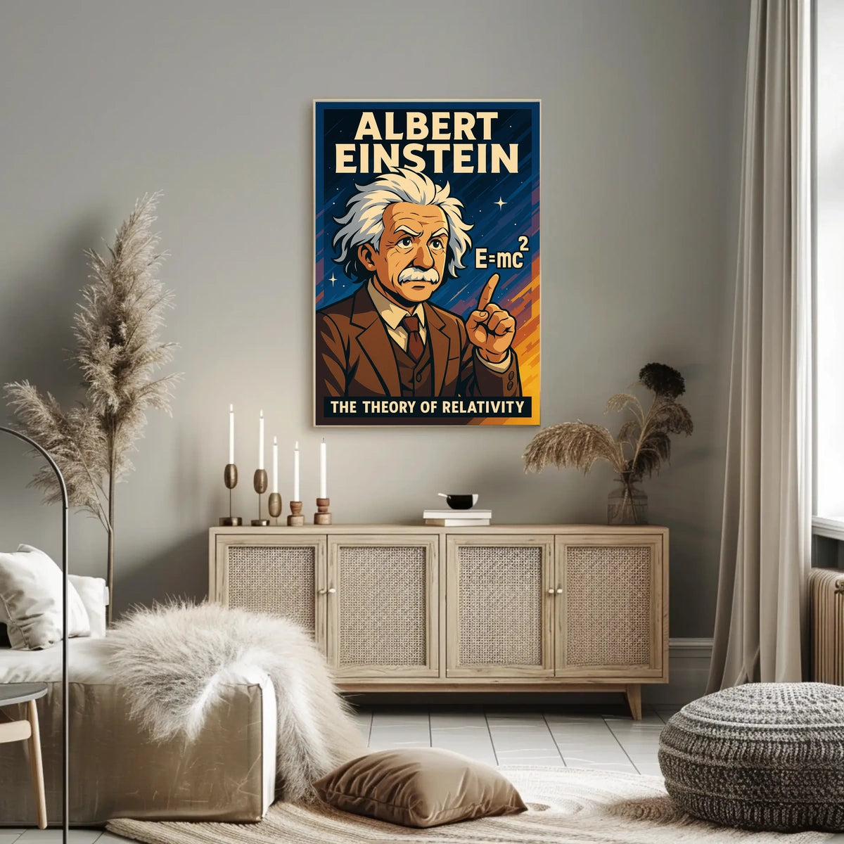 Albert Einstein Relativity Vintage Science Educator Poster