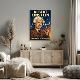 Albert Einstein Relativity Vintage Science Educator Poster