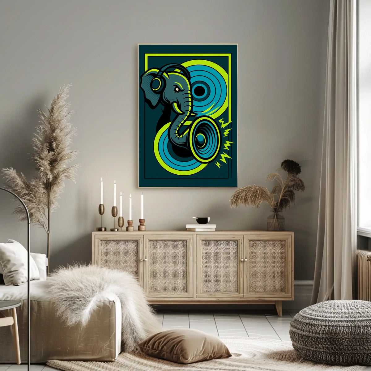 Groovy Elephant Vibes Poster