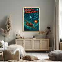 Skies of Vengeance Vintage Action-Adventure Poster