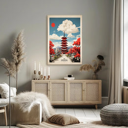 Hiroshima Vintage Travel Poster in Japanese Aesthetic