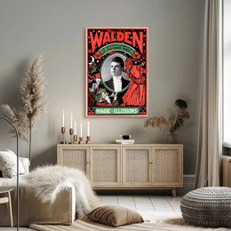 Vintage Magician Illusion Poster: Mystical and Theatrical Art