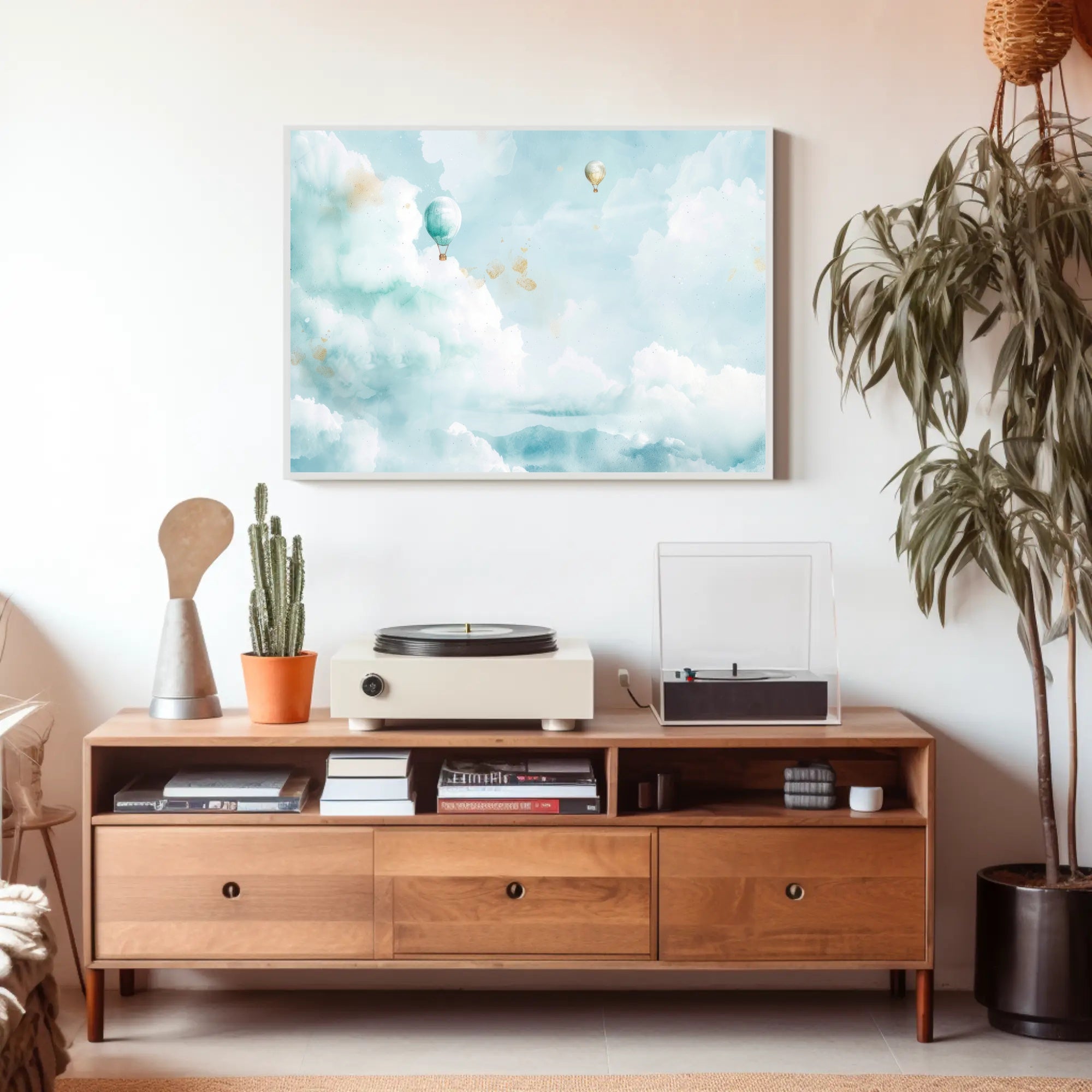 Dreamy Skies and Hot Air Balloons Poster PosterGoat