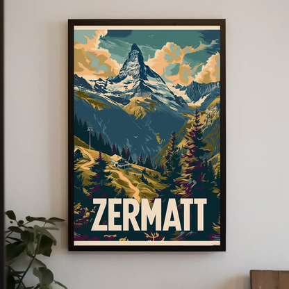 Zermatt Switzerland Matterhorn Alps Travel Poster