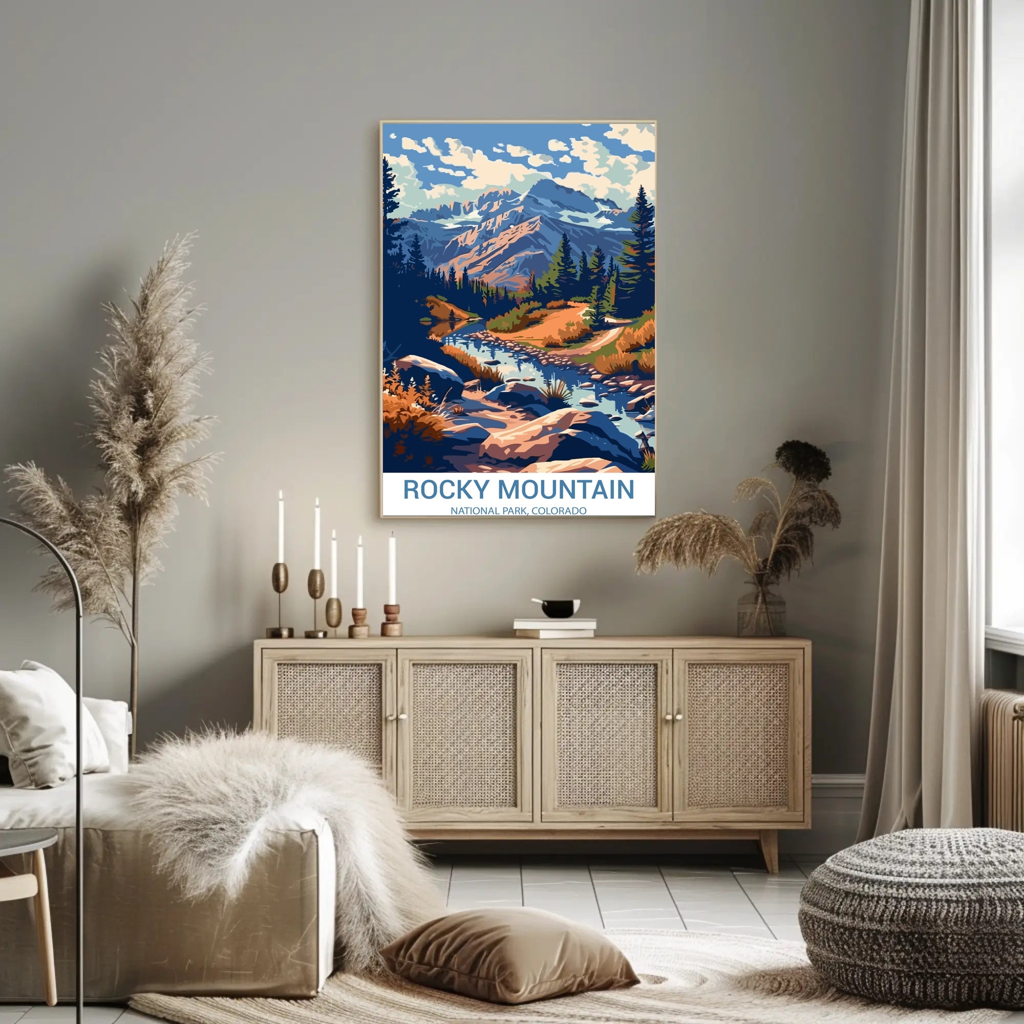 Rocky Mountain Adventure in Vintage National Park Poster