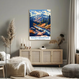 Rocky Mountain Adventure in Vintage National Park Poster