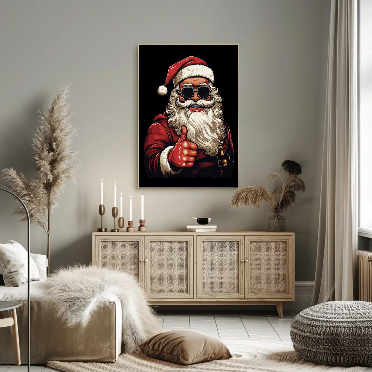 Santa's Classic Charm Art Print with Pop Culture Poster