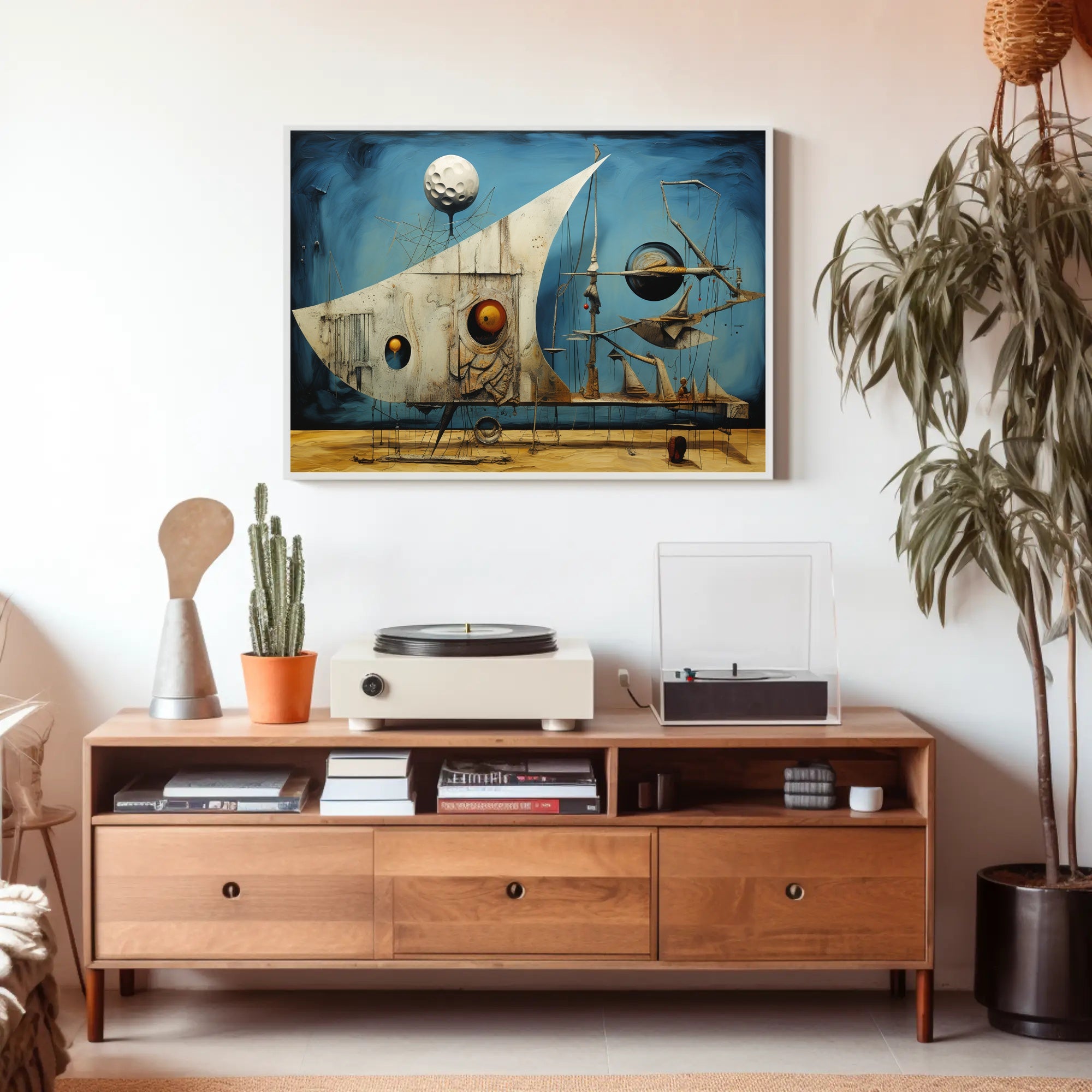 Surreal Dreamscape with Celestial Elements Abstract or Artistic Poster