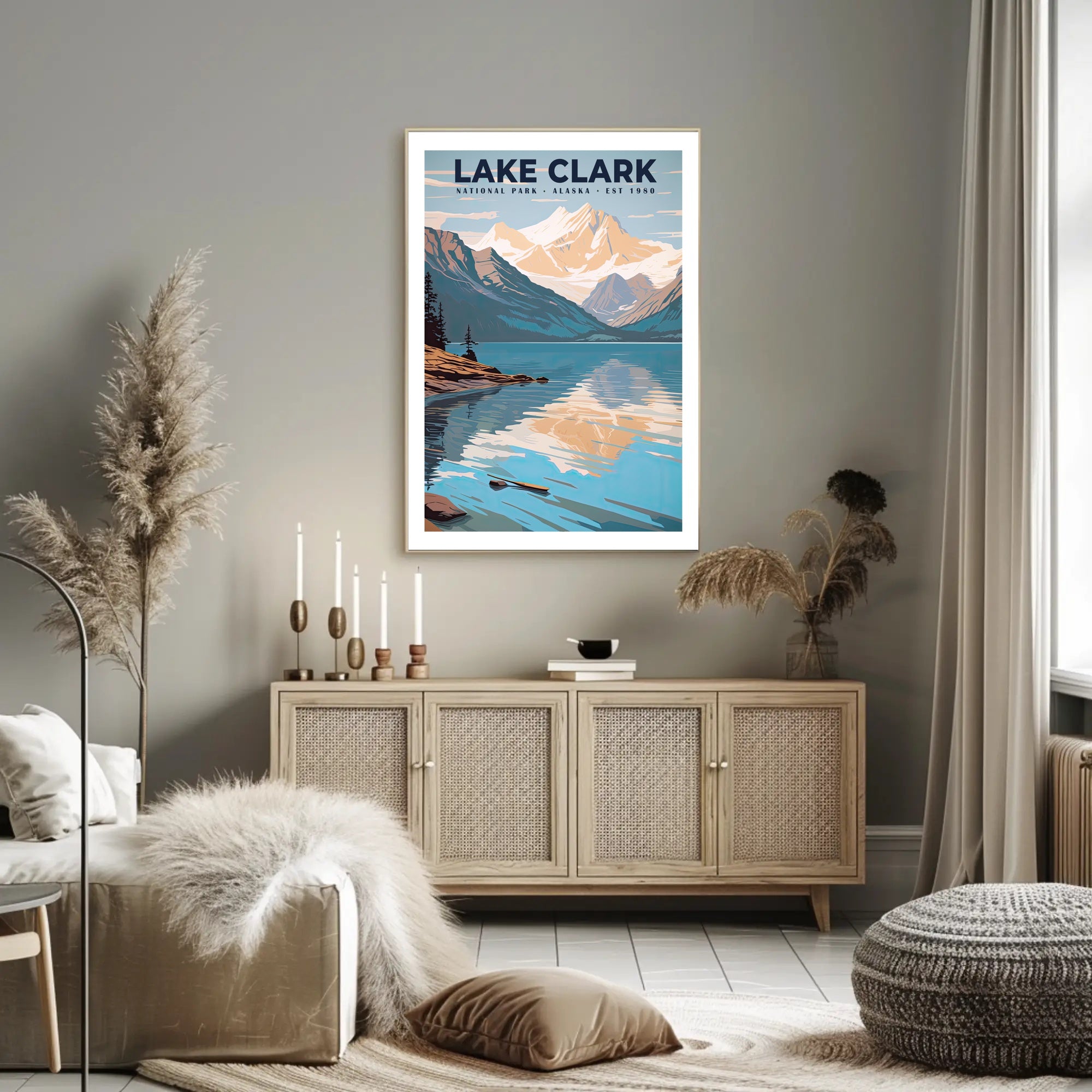 Lake Clark National Park Poster Vintage Travel Art