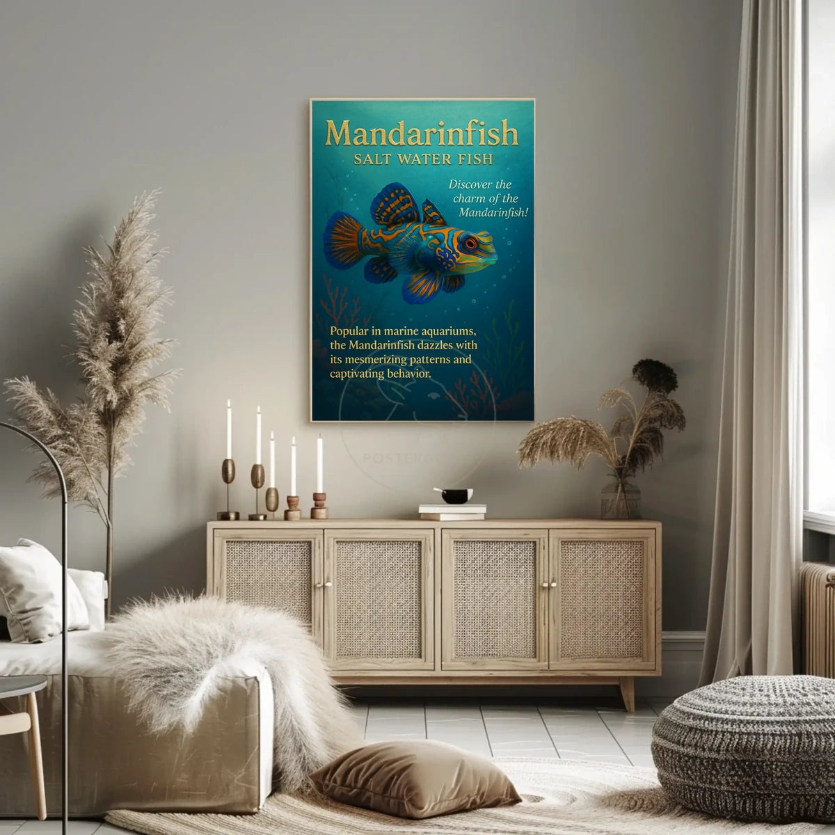 Vivid Mandarinfish Illustration for an Animal Poster