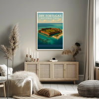 Dry Tortugas Travel Poster Vintage Coastline Print