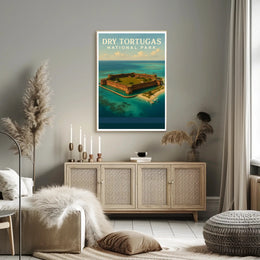 Dry Tortugas Travel Poster Vintage Coastline Print