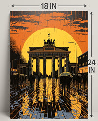 Sunset At The Brandenburg Gate Poster