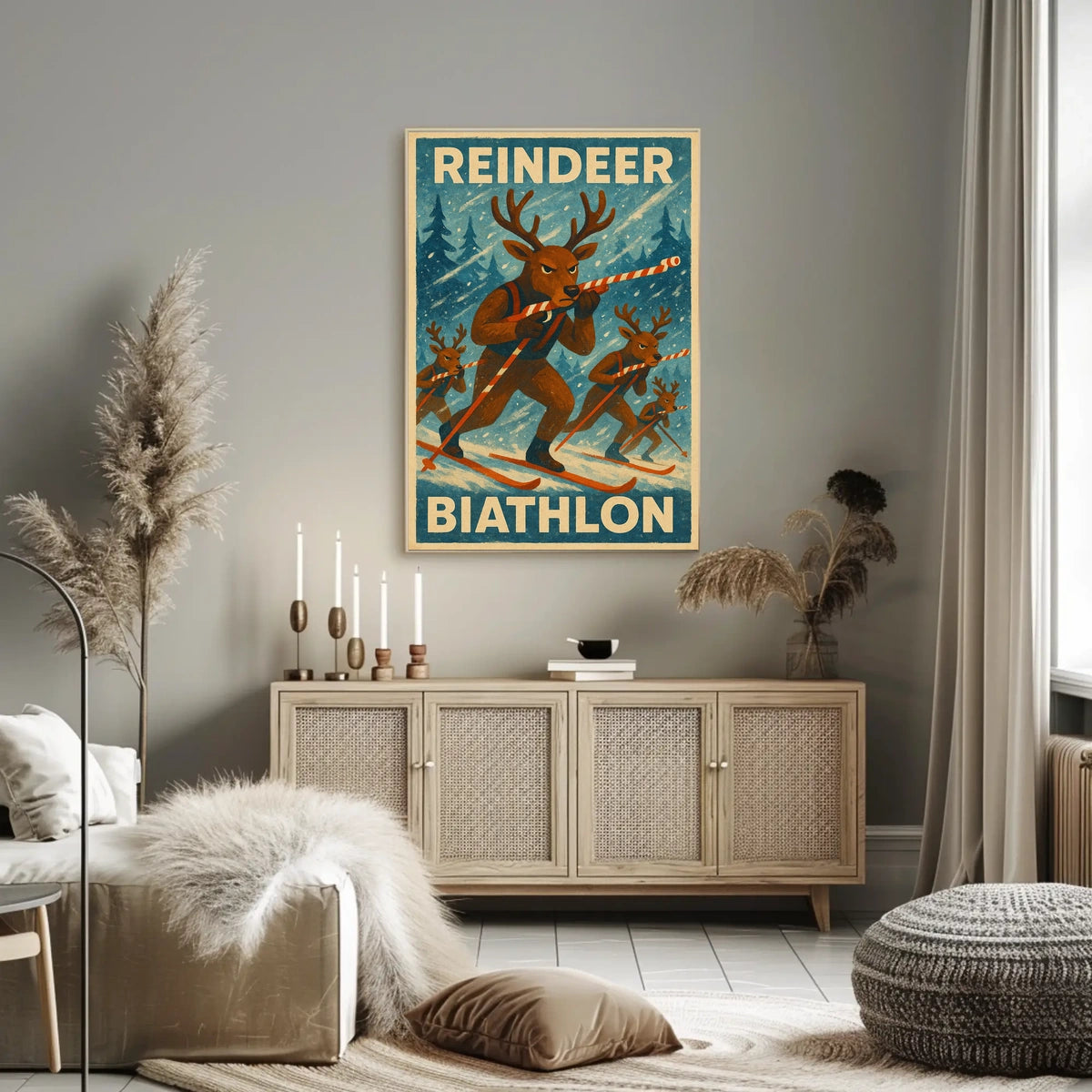 Reindeer Biathlon Poster