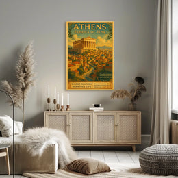 Parthenon Vintage Travel Poster: Timeless Greek Heritage