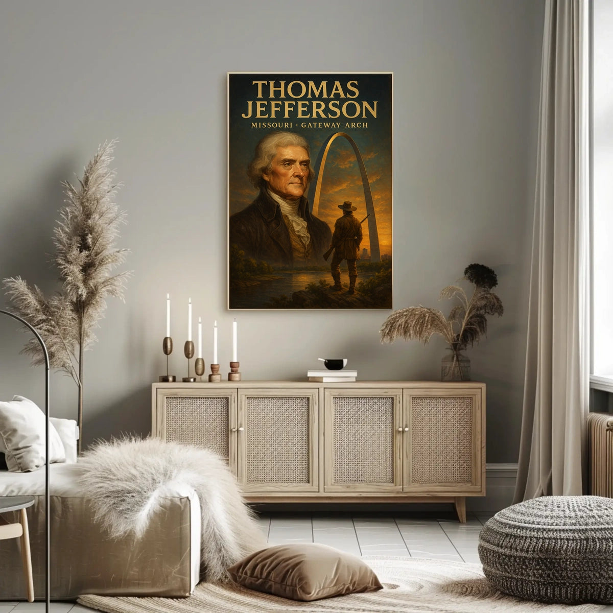 Thomas Jefferson And The Gateway Arch Poster