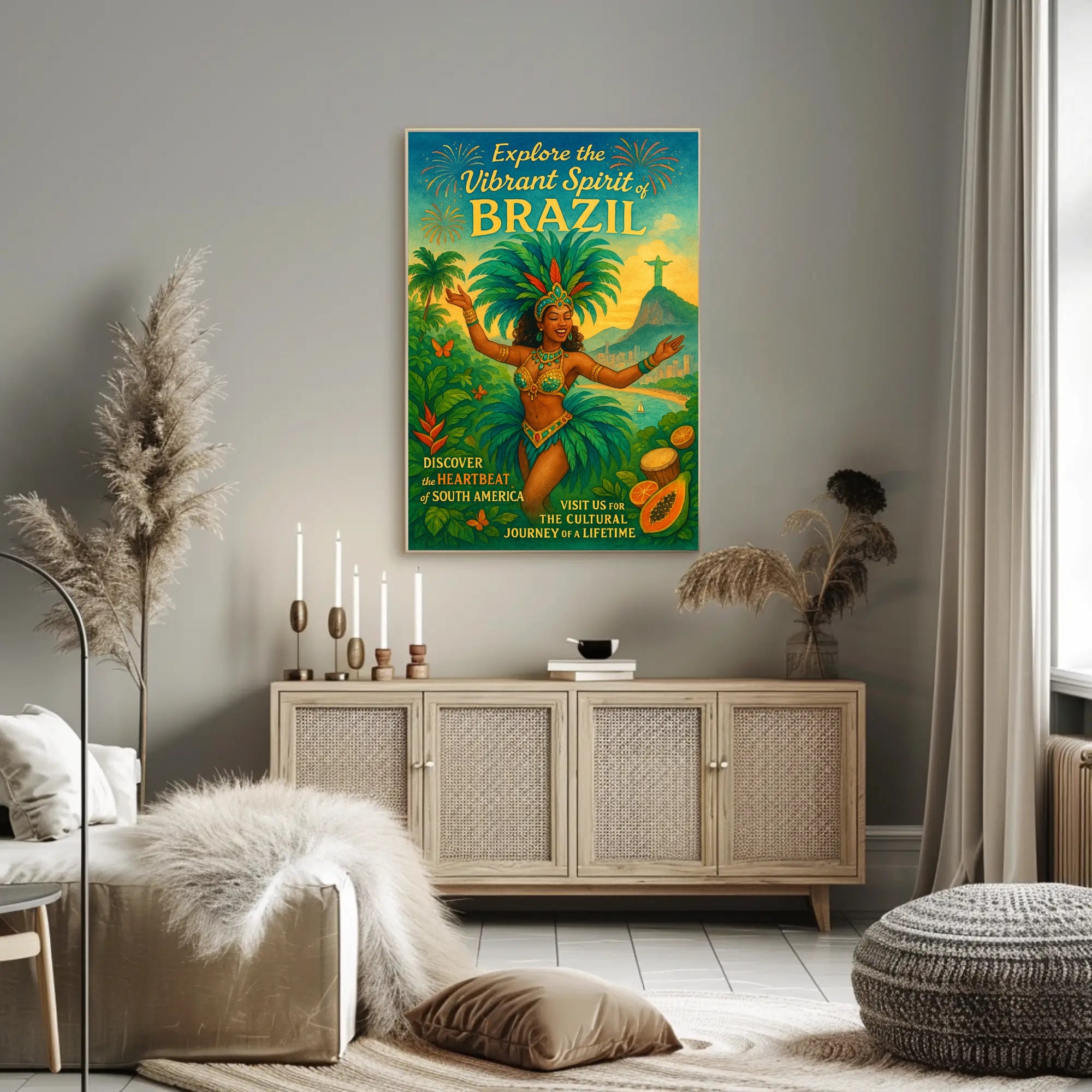 Explore The Vibrant Spirit Of Brazil Poster