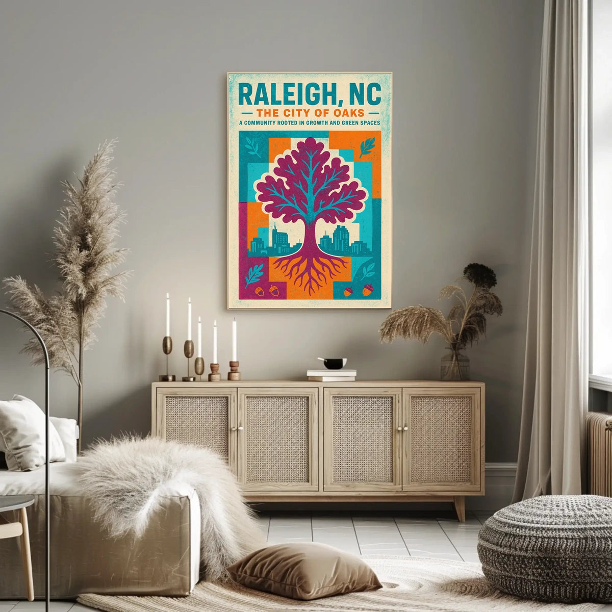 Raleigh, NC The City of Oaks Poster