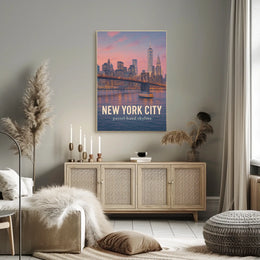 New York City Pastel-Hued Skyline Poster