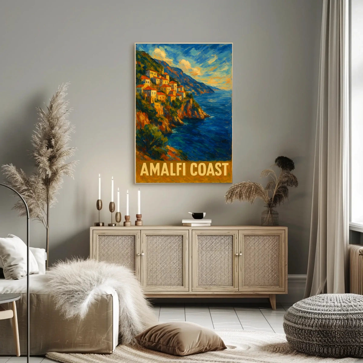 Amalfi Coast Poster Wall Art For Coastal Home Decor