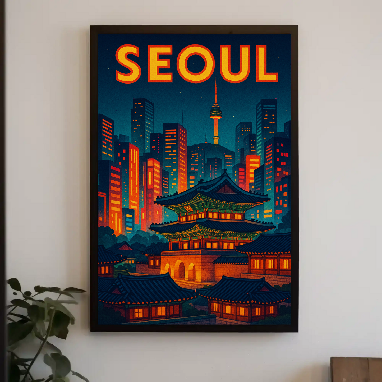 Seoul Palace and Tower Skyline Poster
