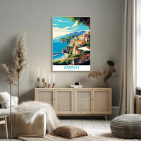 Amalfi Coast Mediterranean Charm Travel Poster
