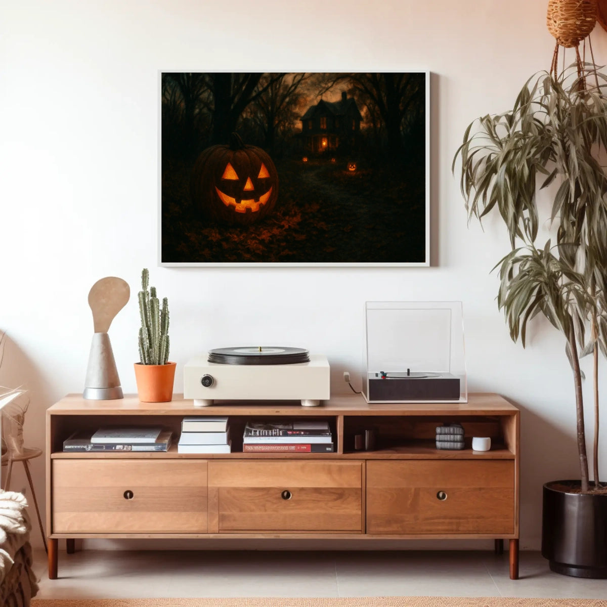 Halloween Night Cityscape Vibe Cinematic Realism Decor Lovers Wanderlust Timeless Poster