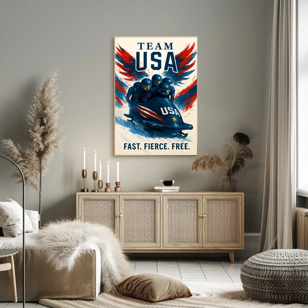 Team USA Bobsled Poster