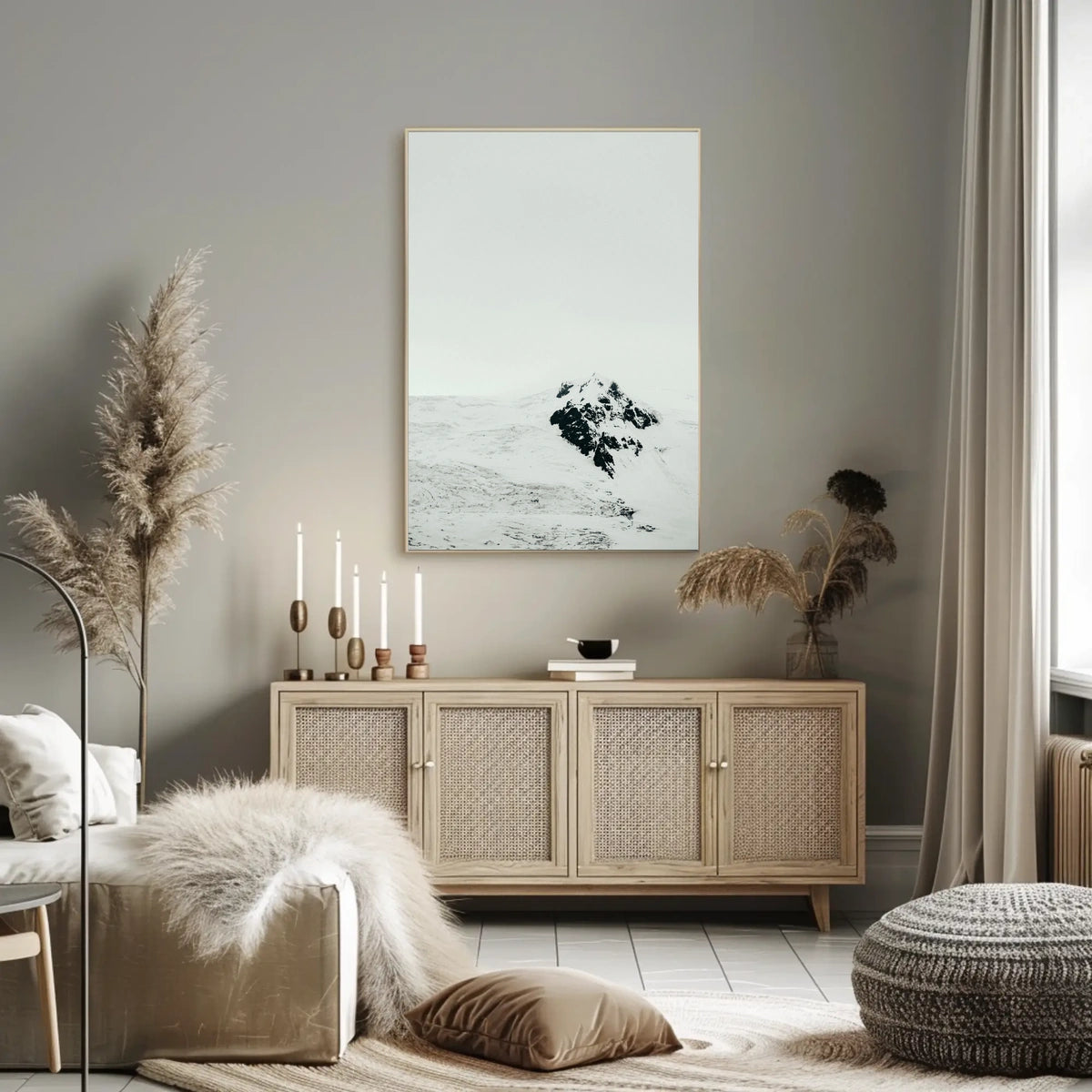 Serene Snow-Covered Mountain National Park Poster