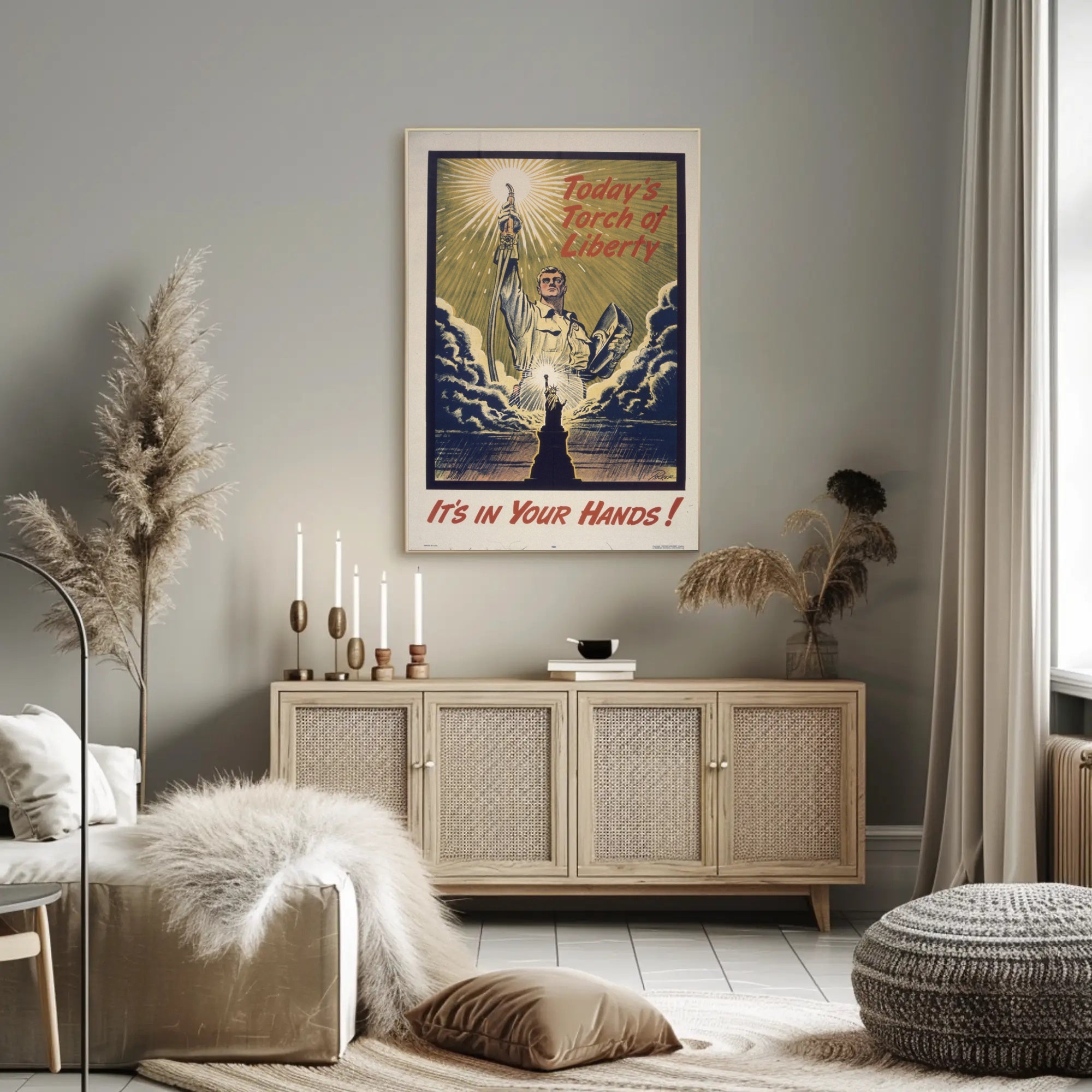 Liberty and Modernity: A Patriotic Propaganda Poster