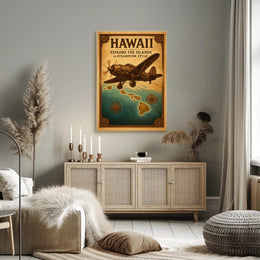 Explore Hawaii in Steampunk Style Poster