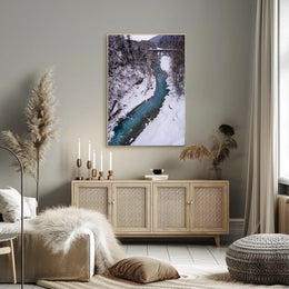 Serene Winter River Landscape - National Park Poster