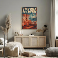 Vintage Smyrna Delaware Americana Charm Folk Art Poster