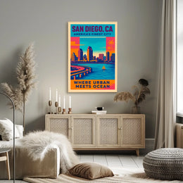 San Diego Where Urban Meets Ocean Poster