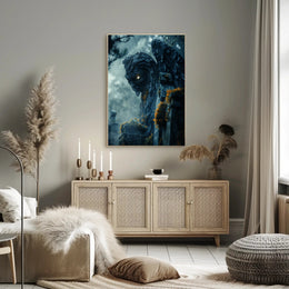 Gargoyle With Glowing Eyes Fantasy or Mythology Poster PosterGoat