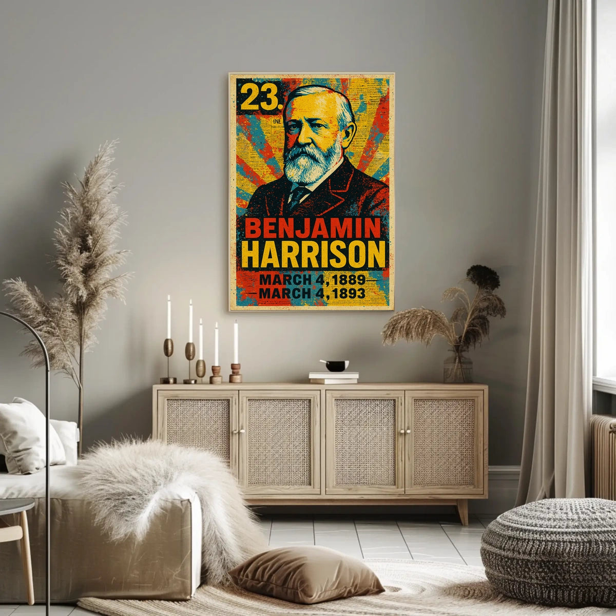 Benjamin Harrison 23rd President of the United States Street Art Mashup Poster