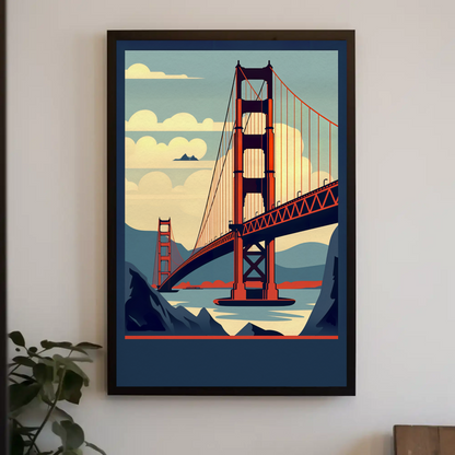 Golden Gate Bridge San Francisco Iconic View Travel Poster