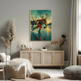 Reindeer On Ice Poster
