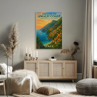 Amalfi Coast Sunset: Romantic Travel Poster