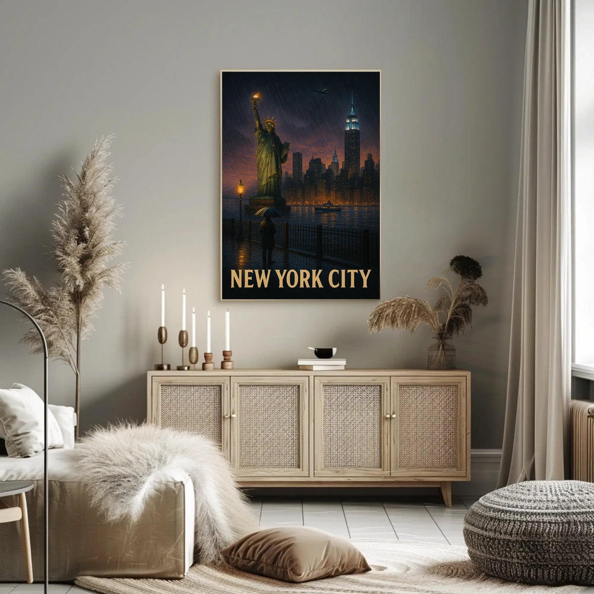New York City A Rainy Evening Poster