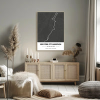 New York City Marathon Route Modern Sports Poster