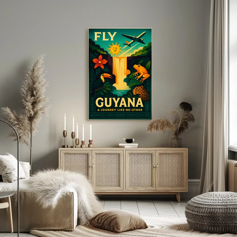 Vibrant Guyana Vintage Travel Adventure Poster PosterGoat